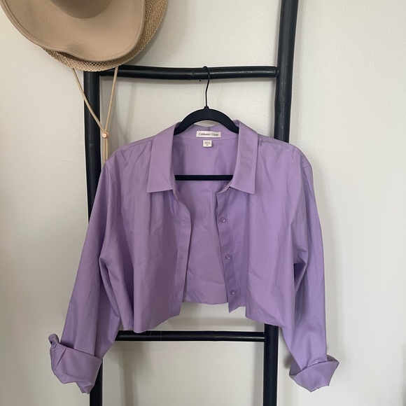 Purple Long sleeve Crop Top - Picture 2 of 5